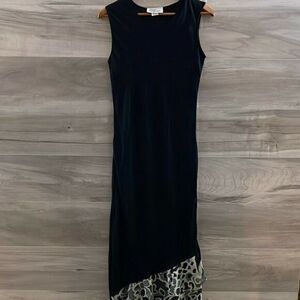Vintage EY Signature Womens Black V Neck Sleeveless Lined Maxi Dress Size Medium